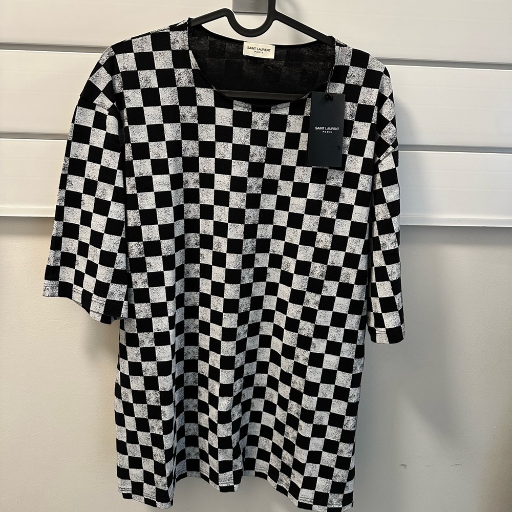 YSL Saint Laurent Checkered Shirt
